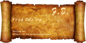 Frid Dóra névjegykártya